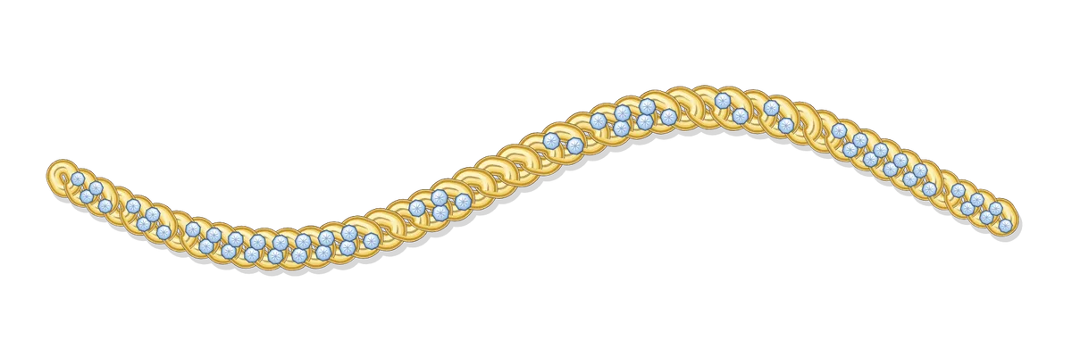 Iced gold Cuban chain drawn along a wave