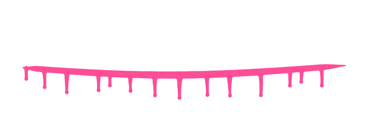 Pink paint line with drips running down