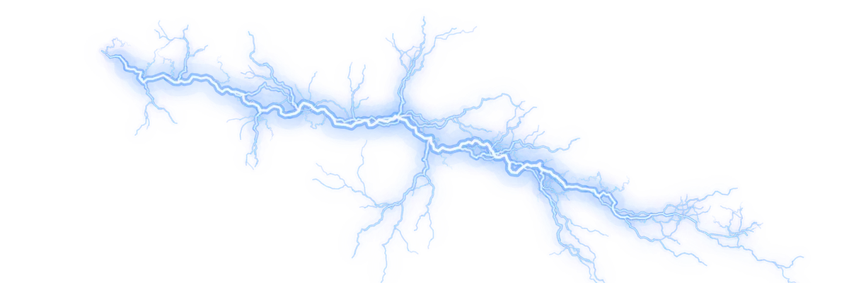 Blue forked lightning strike